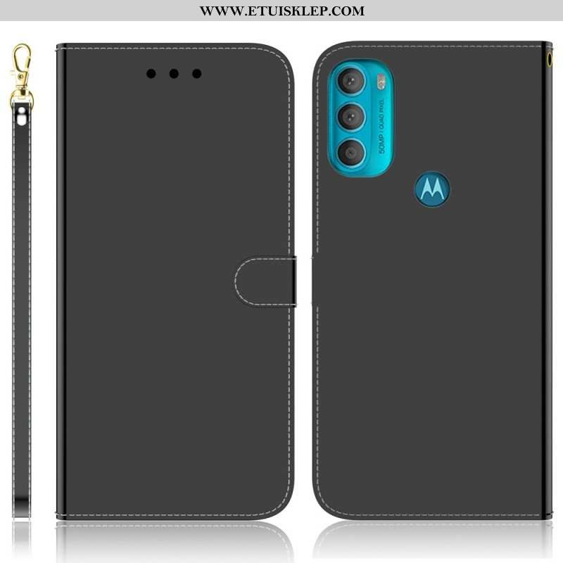 Etui Folio do Moto G71 5G Osłona Lusterka Ze Sztucznej Skóry